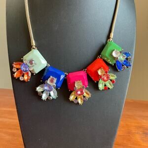 Multicolor bauble rhinestone statement necklace
